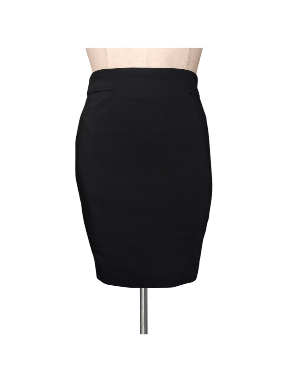 H&M Black Lined High Waist  Tight Fit Straight Pencil Skirt 6